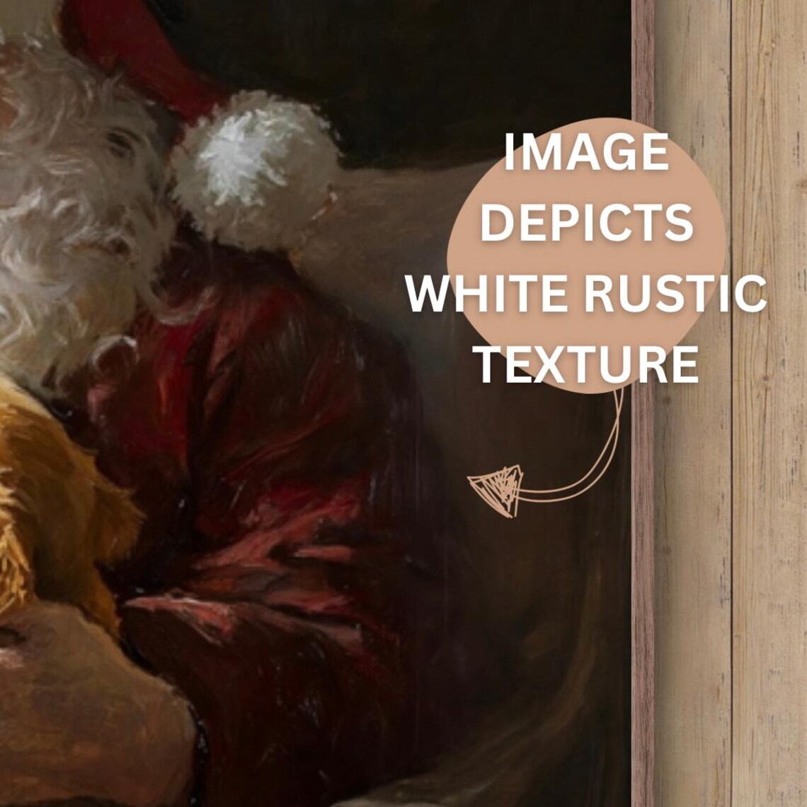 Santa And Golden Retriever Puppies Vintage Christmas Poster - Image 5