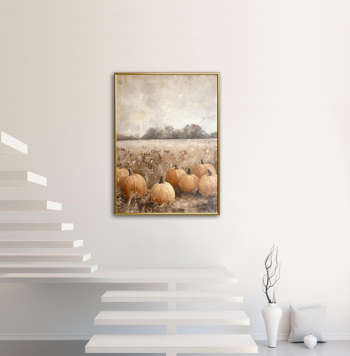 Autumn Tales Pumpkin Harvest Field Vintage Rustic Fall Decor Poster - Image 2