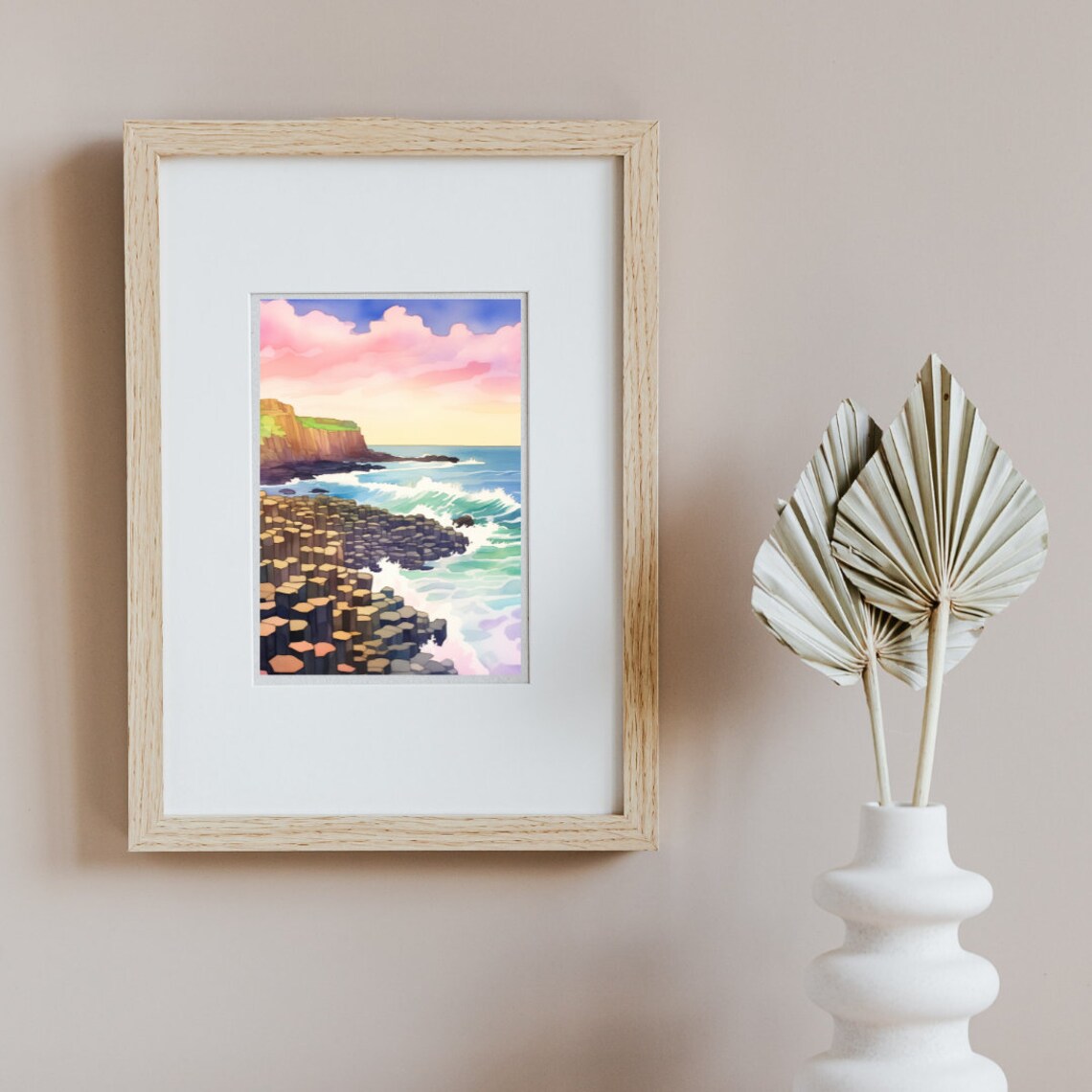 Giants Causeway Watercolor Art Print, Northern Ireland - Image 3