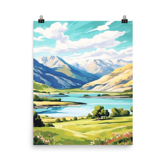 San Martin De Los Andes Watercolor Print Argentina Gift South America Poster Mountain Landscape Wall Art Argentine Decor