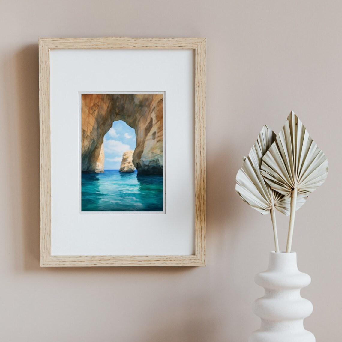 Milos Watercolor Travel Poster, Aegean Sea Greece - Image 3