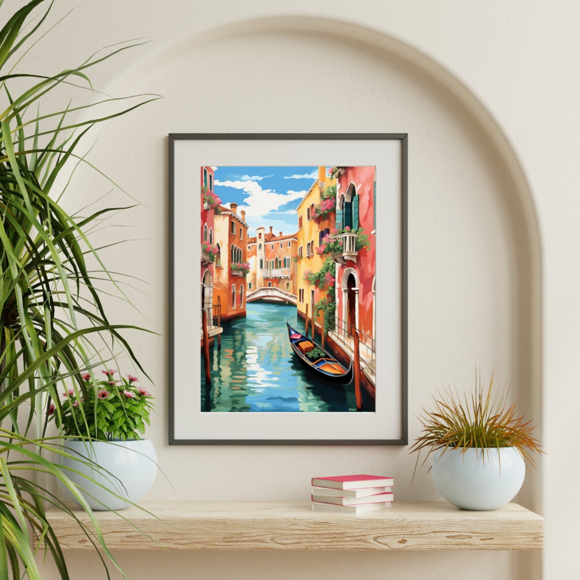 Venice Watercolor Travel Poster, Italian Canals - Image 3