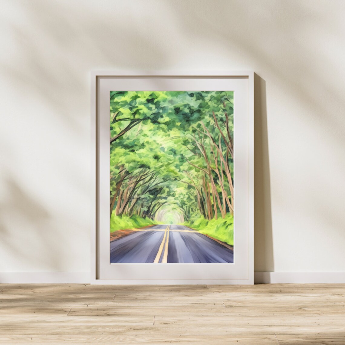 Kauai Watercolor Travel Poster, Trees Landscape - Image 3