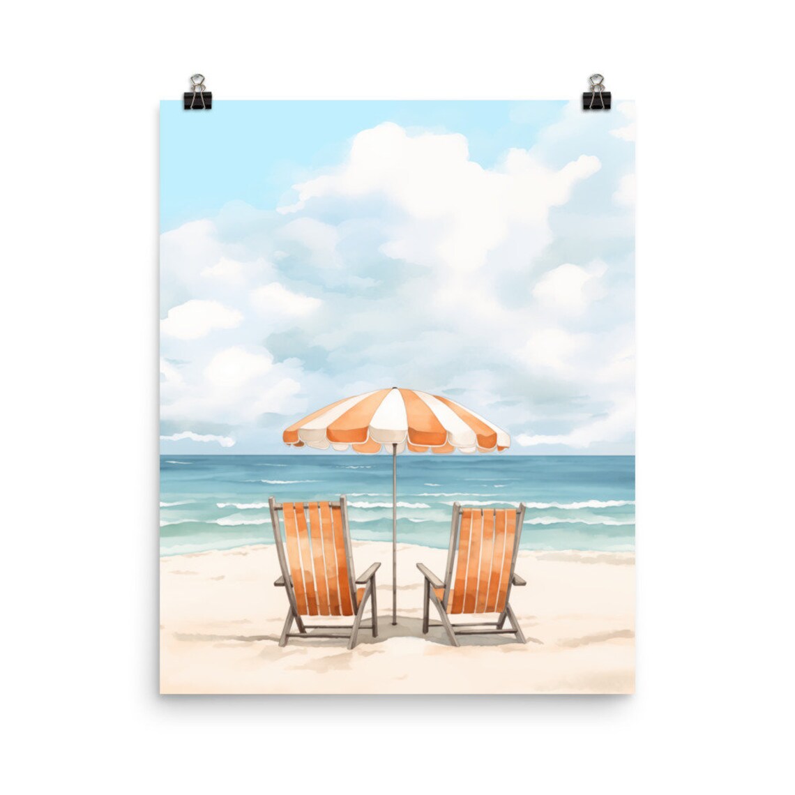 Pensacola Watercolor Travel Poster, Florida Seaside
