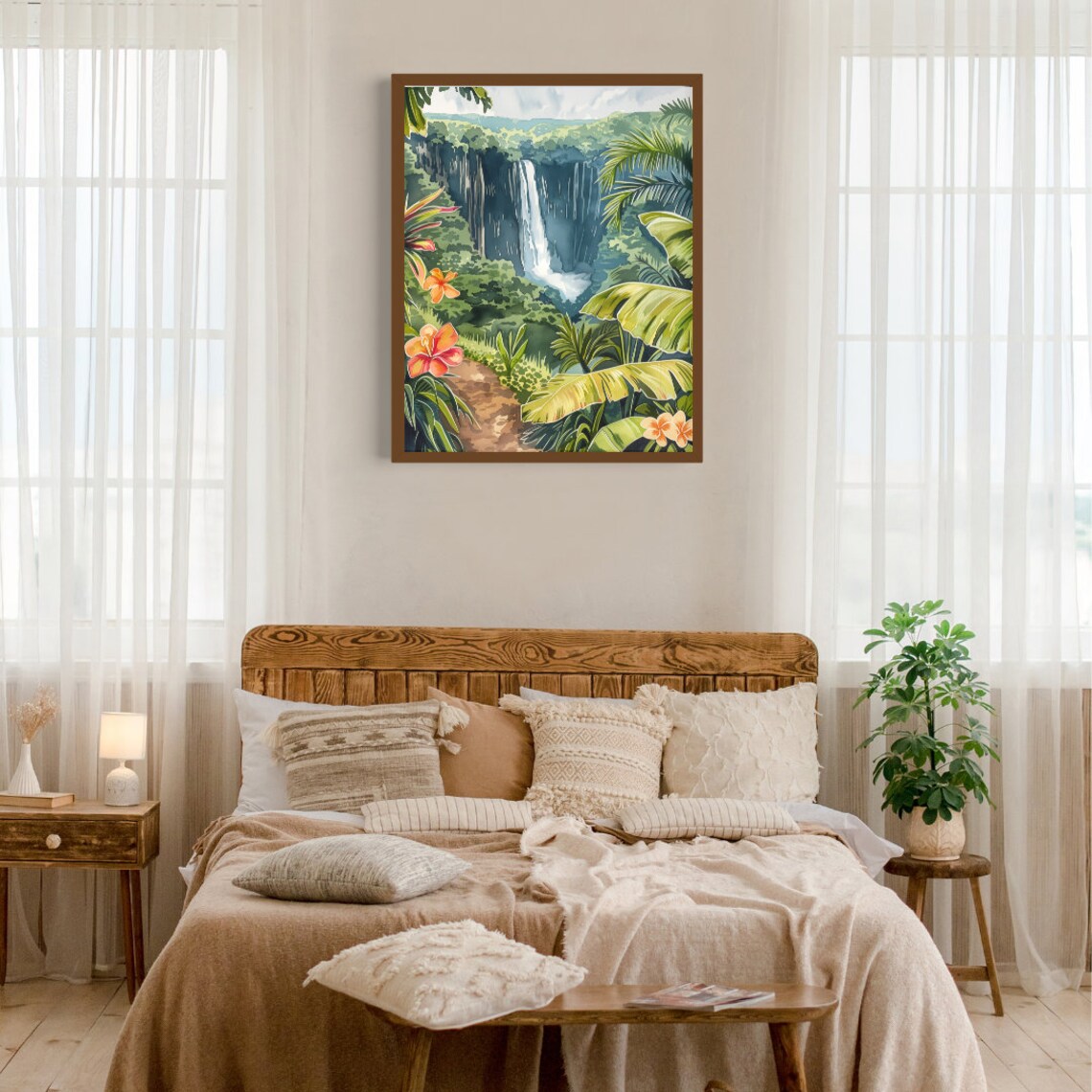 Akaka Falls Watercolor Art Print, Hawaii Travel Poster - Image 3