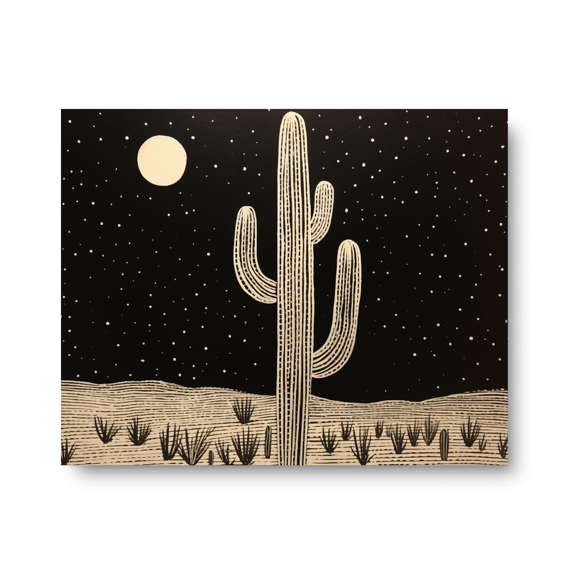 Saguaro Cactus Watercolor Art Print, Boho Western Decor