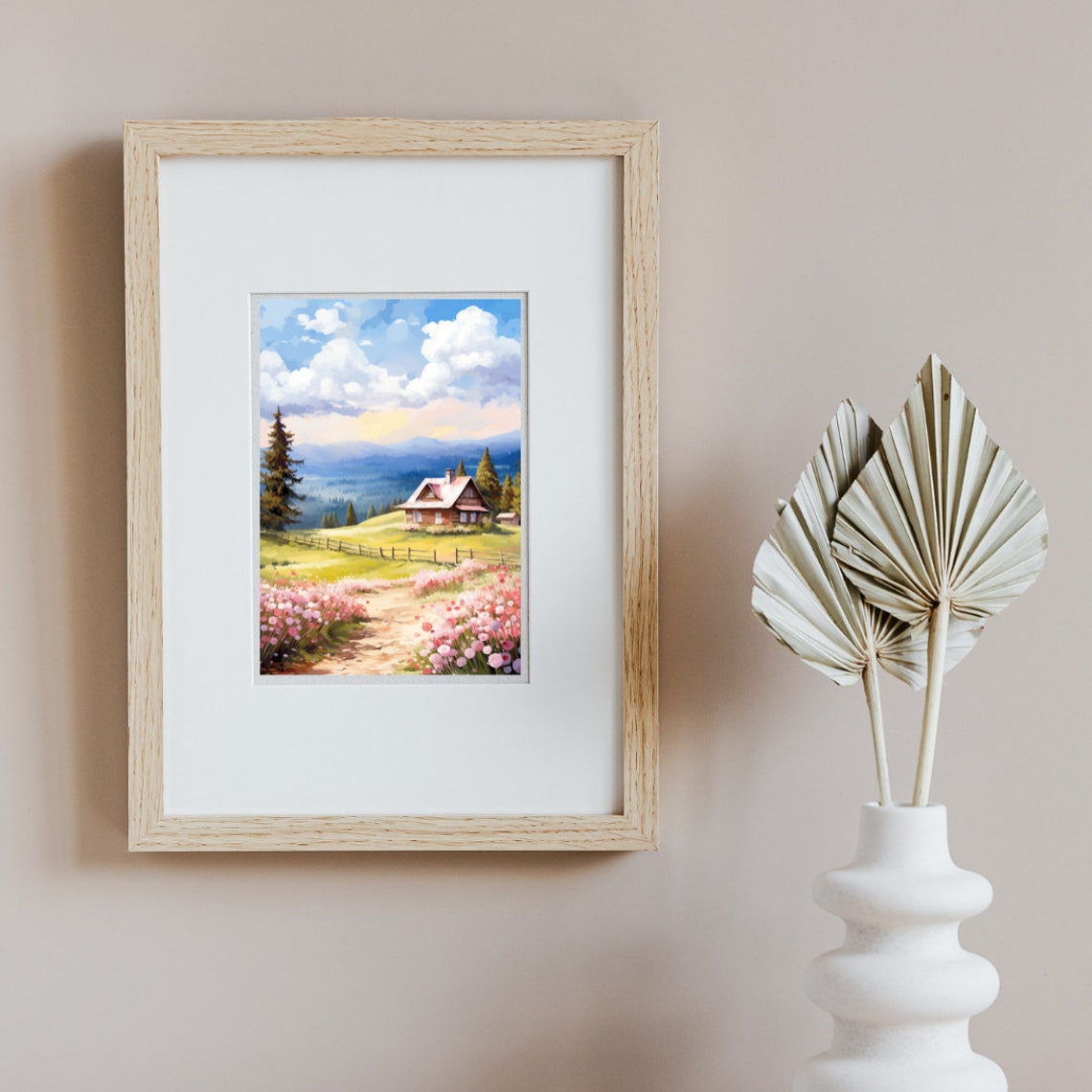 Vosges Mountains Log Cabin in a Spring Wildflower Meadow Poster - Image 2