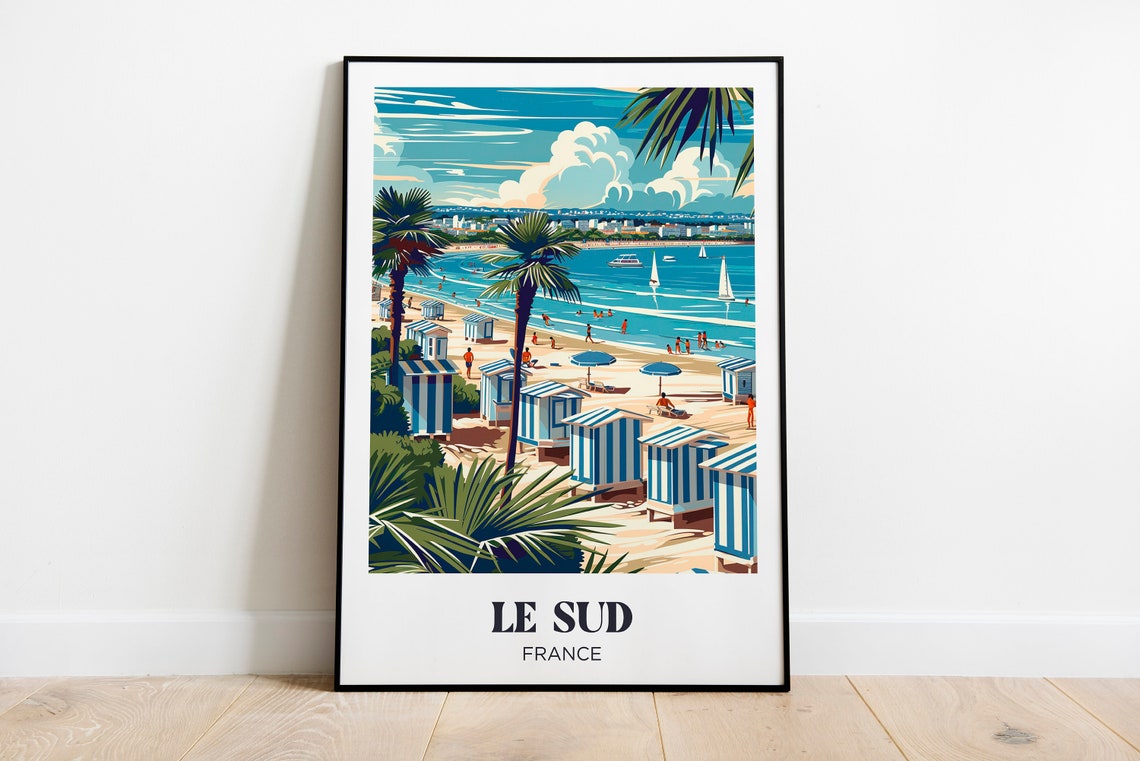 South Of France Travel Poster South Of France Illustration South Of France Poster South Of France Mediterranean Poster
