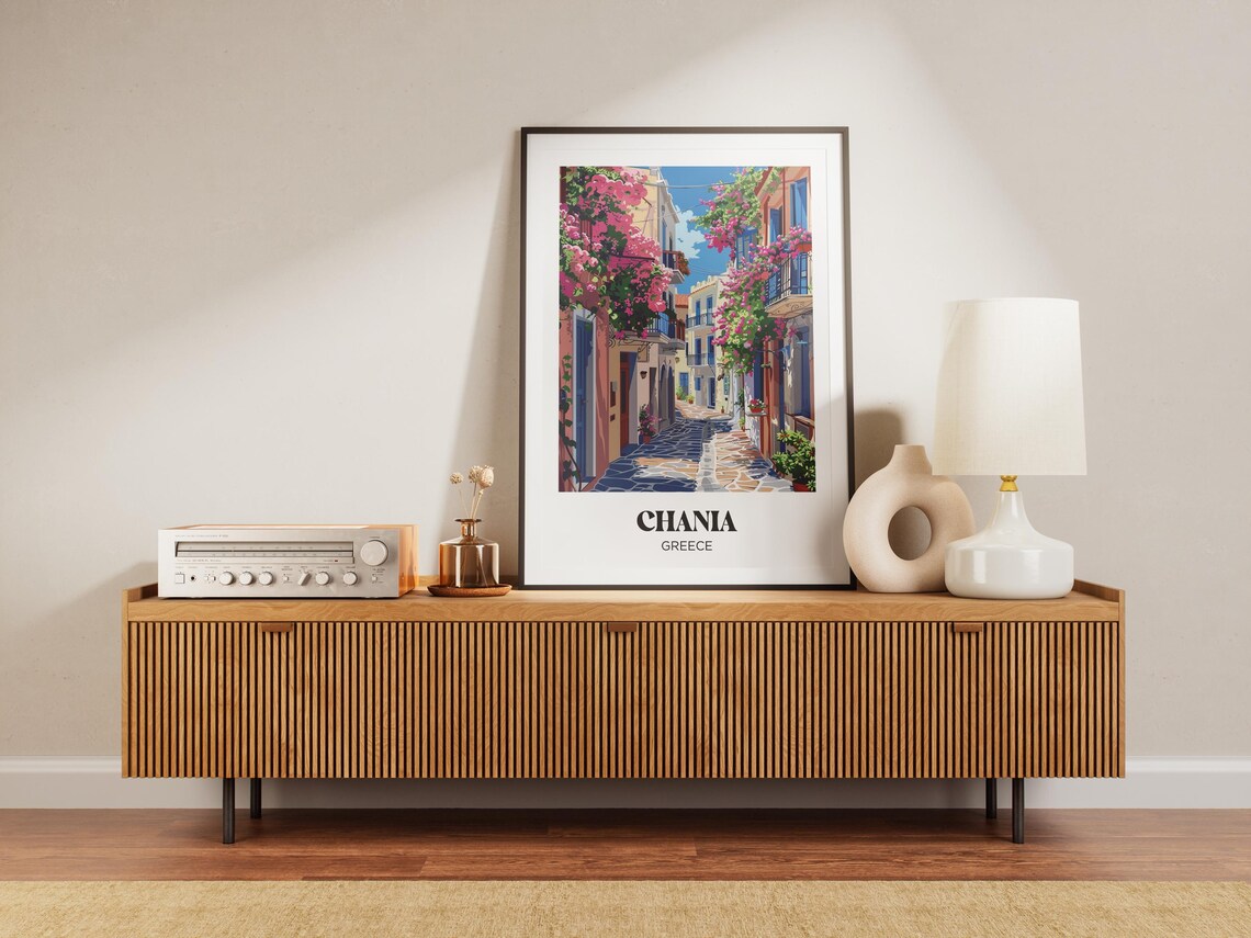 Chania Travel Poster, Crete Watercolor Art Print - Image 3