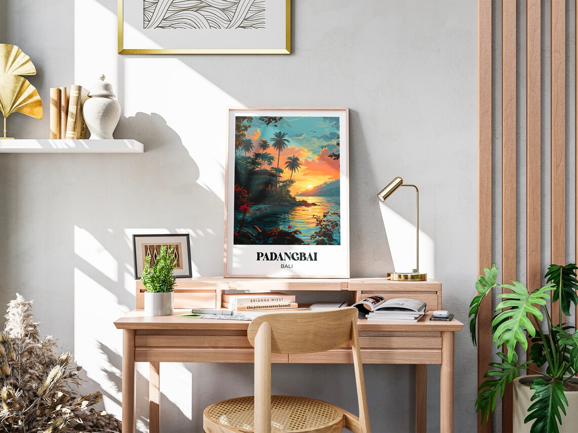 Bali Travel Poster, Padangbai Watercolor Wall Art - Image 2