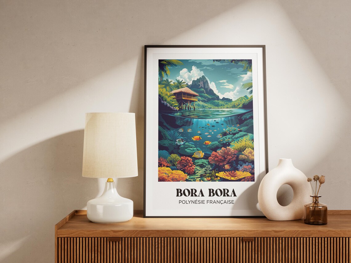 Bora Bora Watercolor Travel Poster - Image 4