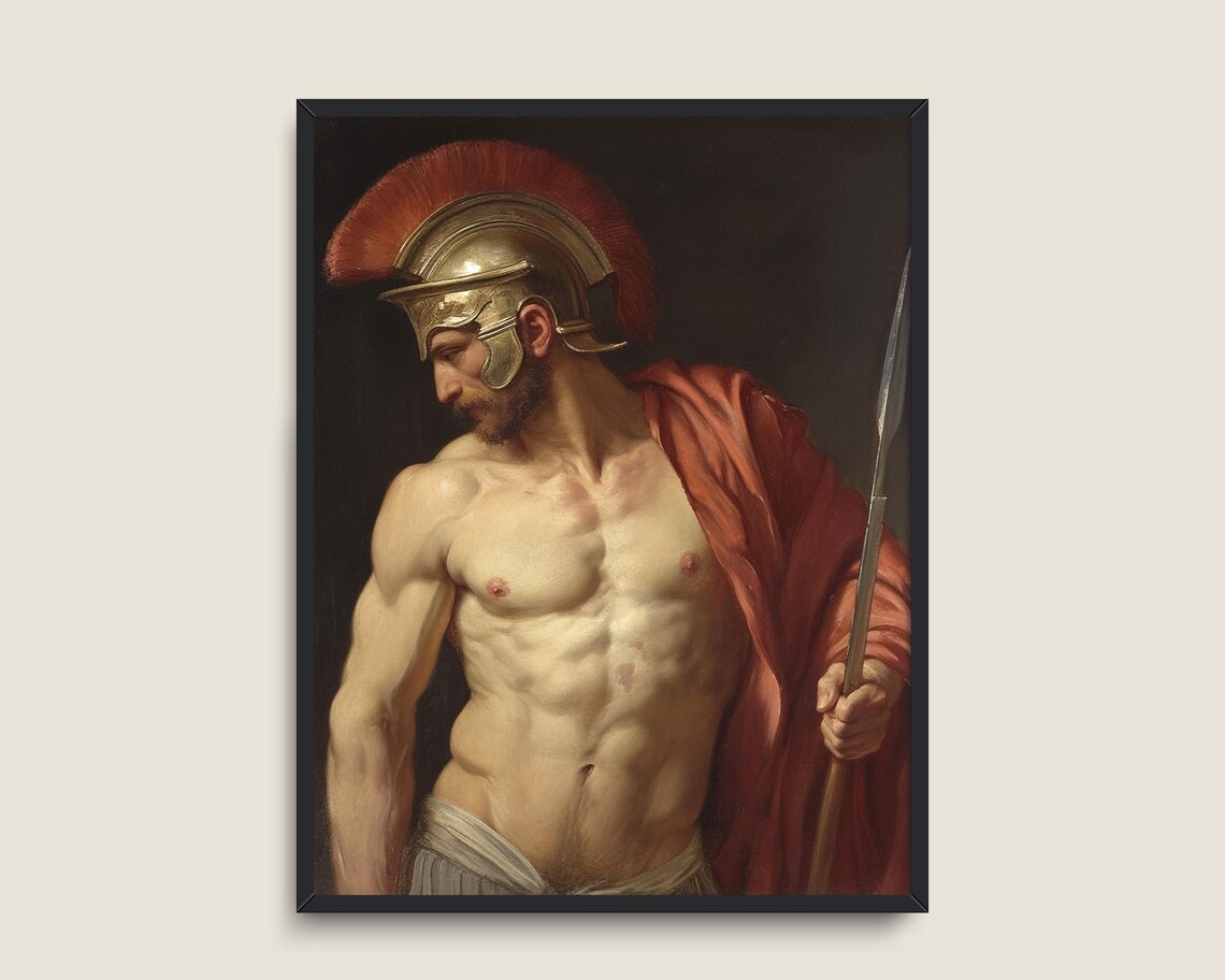 Renaissance Roman Soldier Portrait, Vintage Art Print - Image 3