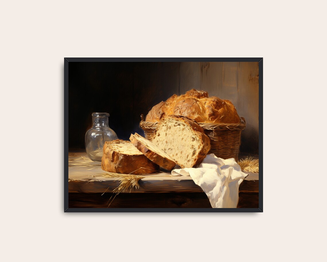 Vintage Kitchen Bread Print, Country Cooking Decor - Image 3