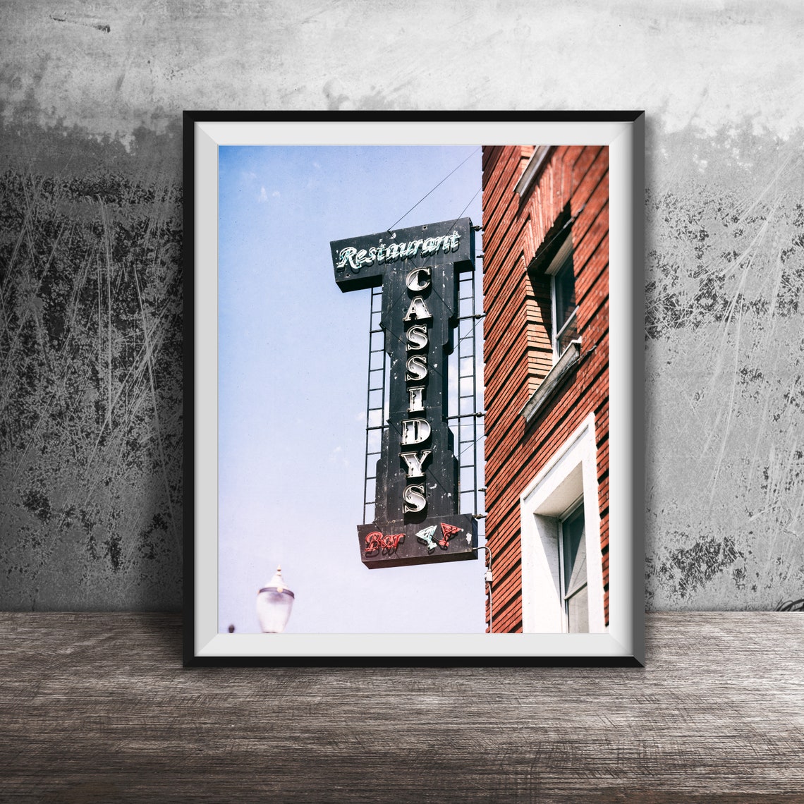 Cassidys Restaurant Vertical Vintage Bar Neon Sign Photo Poster