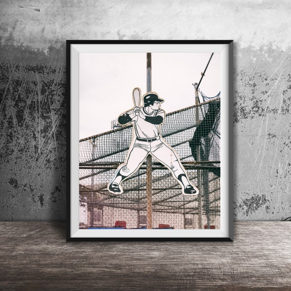 Batting Cages Sign Photography Unframed Wall Art Print Home Decor Original Fine Art Print Baseball Player Fun Park Baseball Prints