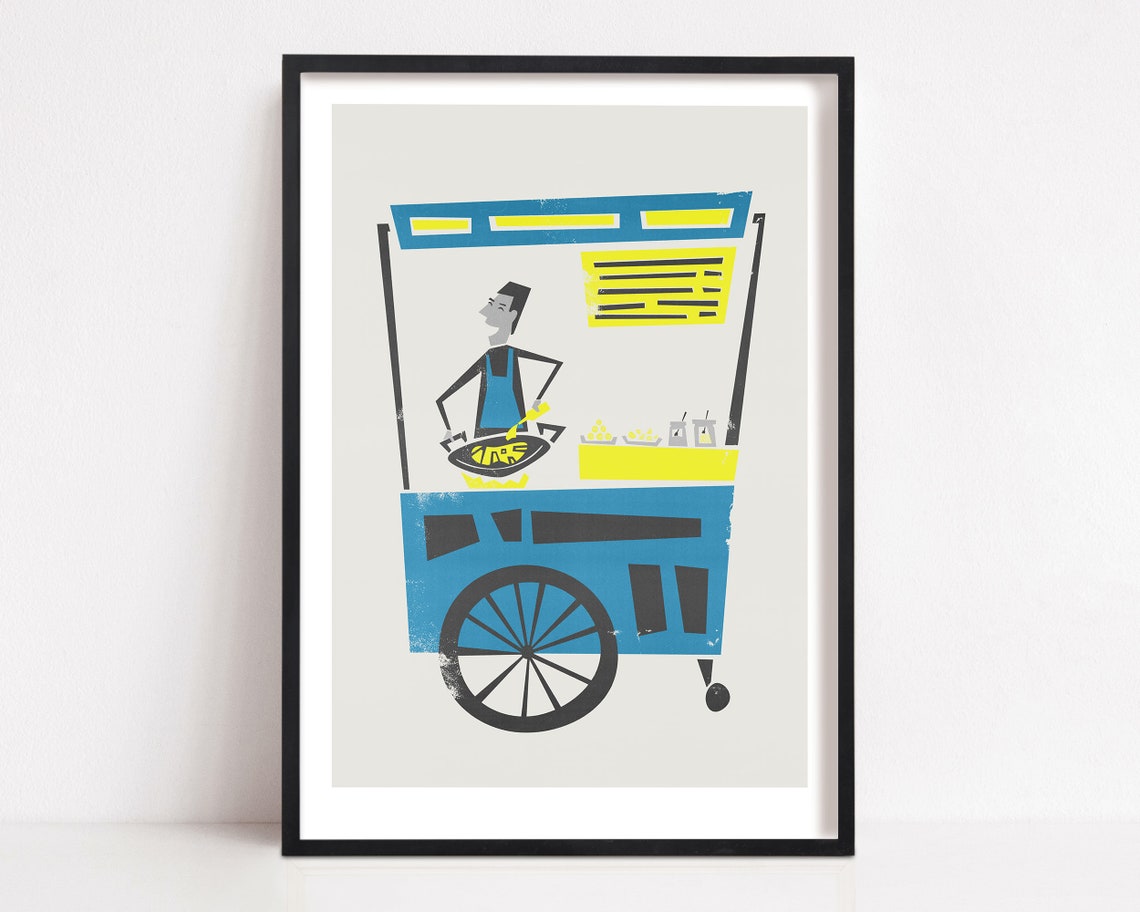 Bangkok Pad Thai Food Print, Kitchen Street Food Poster