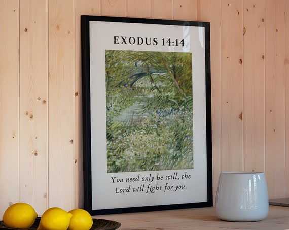 Exodus 14 Watercolor Nature Painting Christian Wall Art For Bible Verse Wall Decor Apartment Housewarming Gift