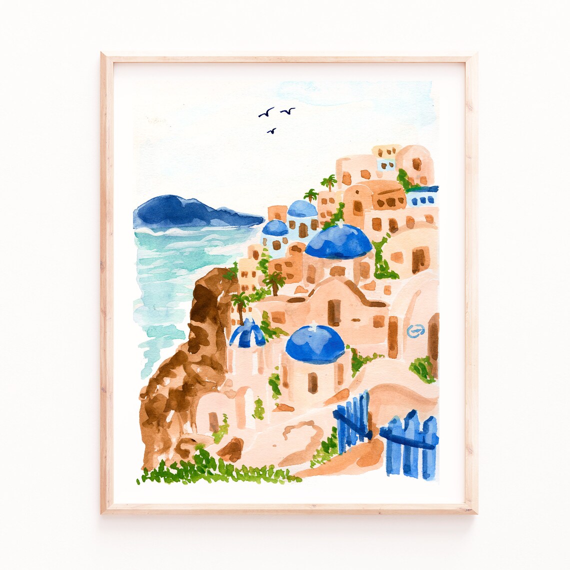 Santorini Greece Travel Poster, Coastal Wall Art - Image 4