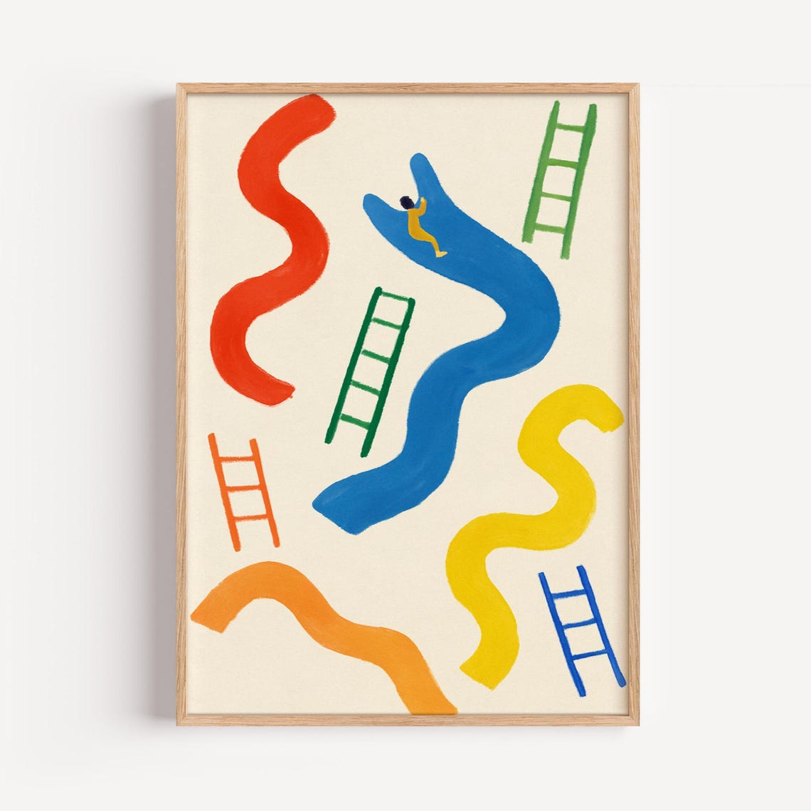 Slides And Ladders Nursery Print Playful Abstract Kids Room Decor