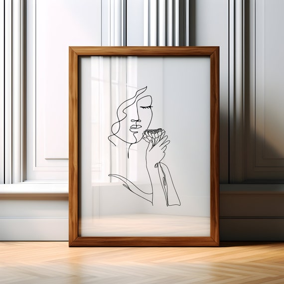 Girl Minimalist Line Art Print Modern Boho Wall Art Print Line Art Poster Print Minimalist Modern Line Art Wall Decor