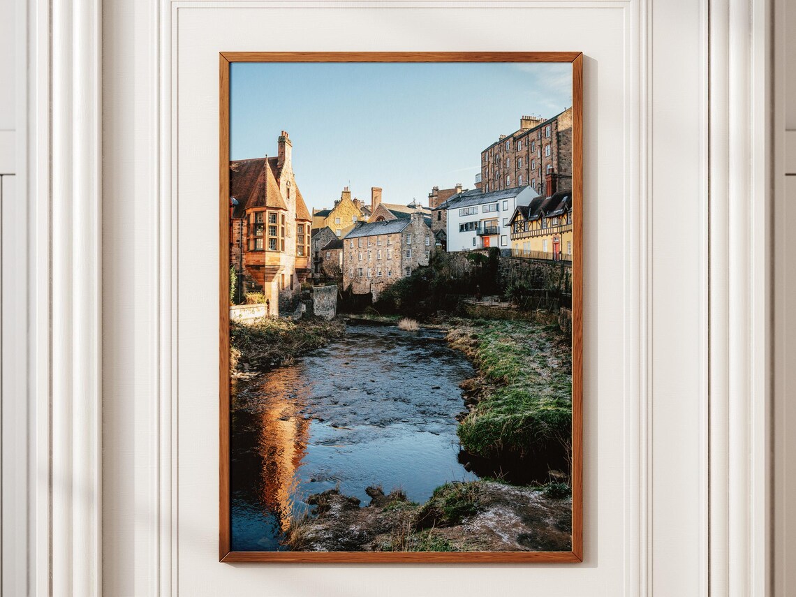 Dean Village Edinburgh Scotland Old River Photo Travel Art Print