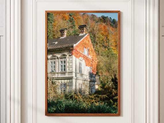 Austrian Countryside Print Rustic Home Decor Autumn Photography