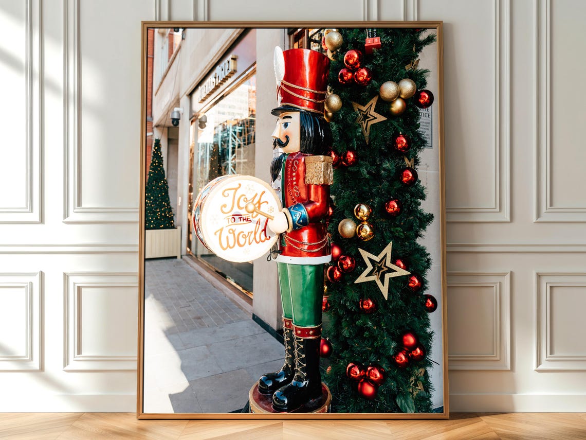 Nutcracker Joy to the World Drum Christmas Tree Holiday Poster