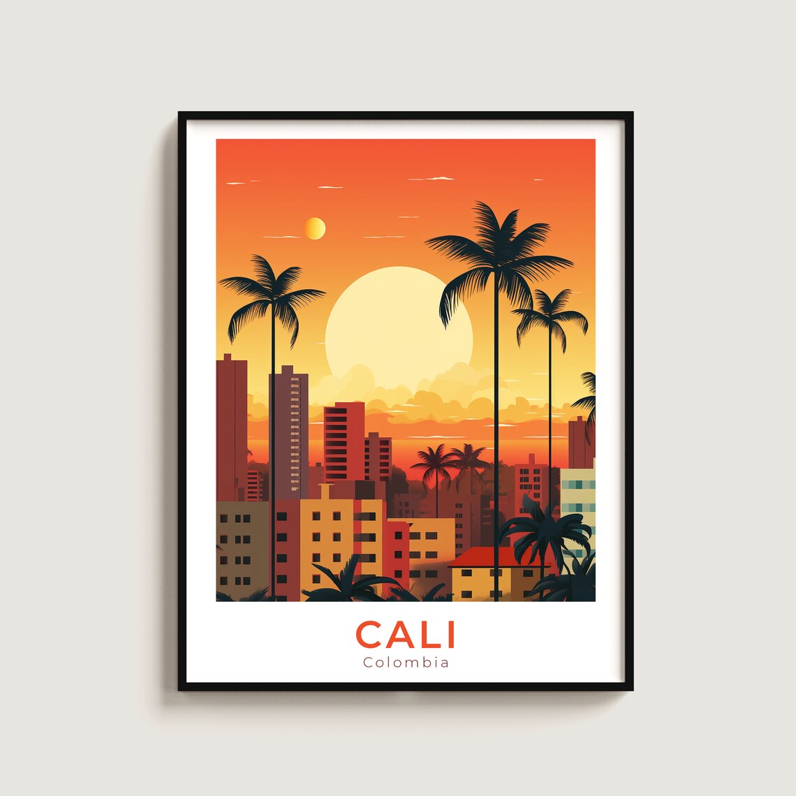 Cali Travel Poster Wall Art Gift Colombia Print Home Decor Lovers Hanging