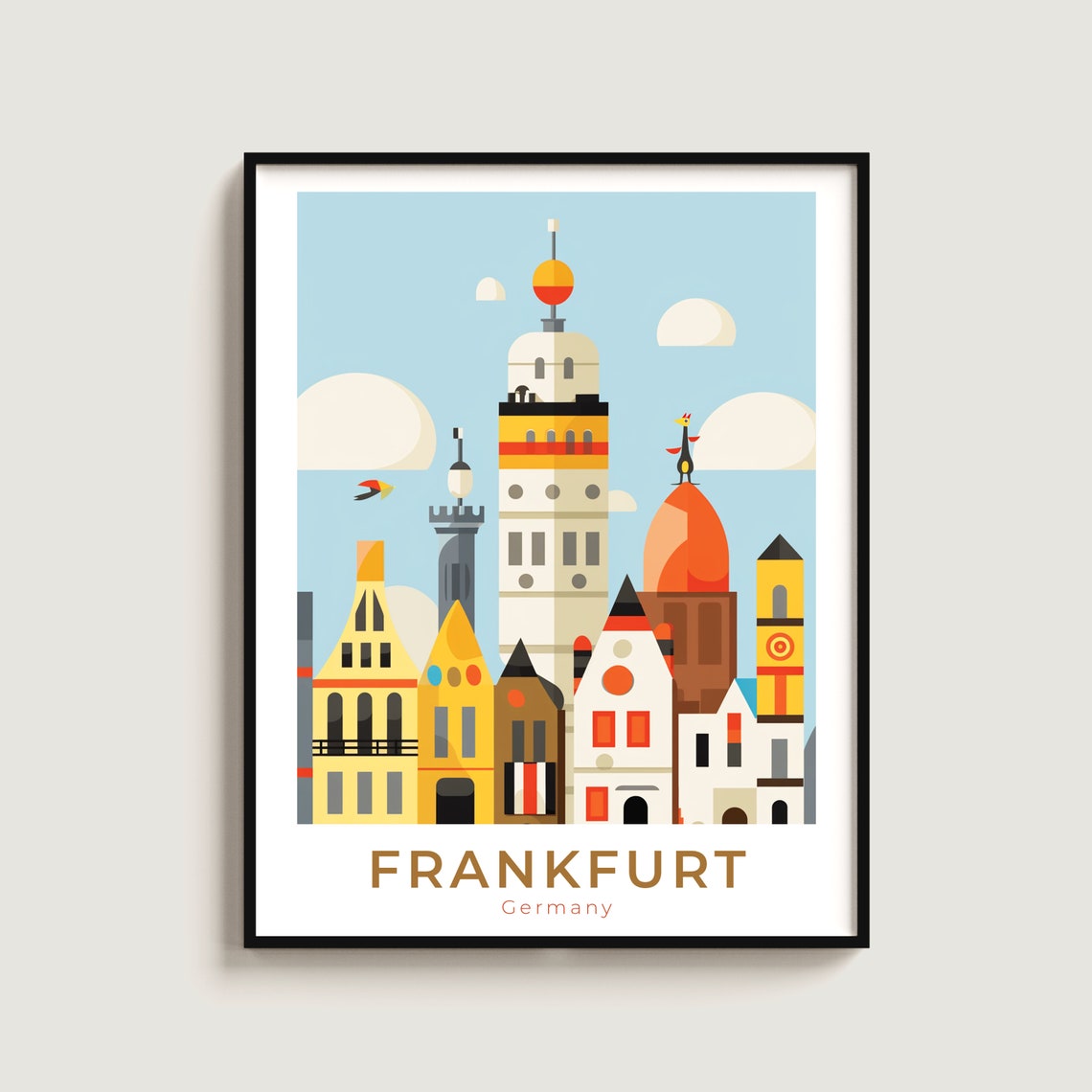 Frankfurt Germany Old Town Square Colorful Facades Travel Poster