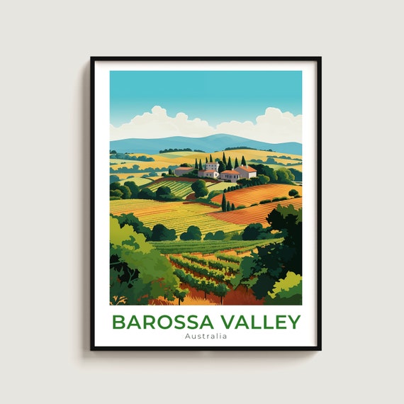 Barossa Valley Travel Print Wall Art Gift Australia Poster Home Decor Lovers Hanging