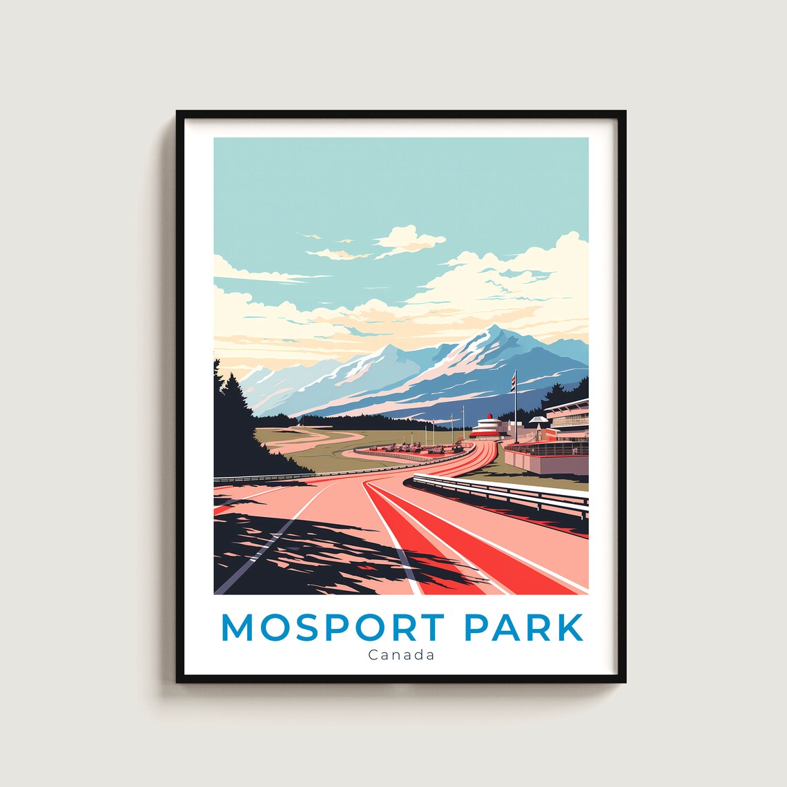 Mosport Park Canada Race Track Grandstand Mountain Travel Poster