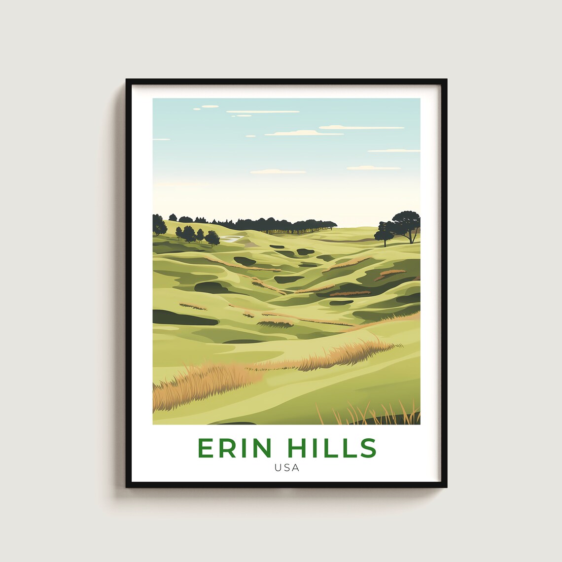Erin Hills Wisconsin Championship Golf Course Dunes Travel Poster