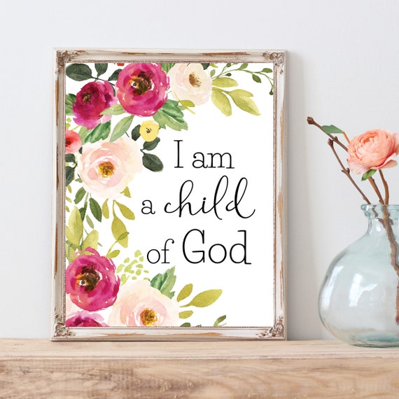 Baptism Gift For Girl Baby Nursery Wall Art I Am A Child Of God Sign Christening