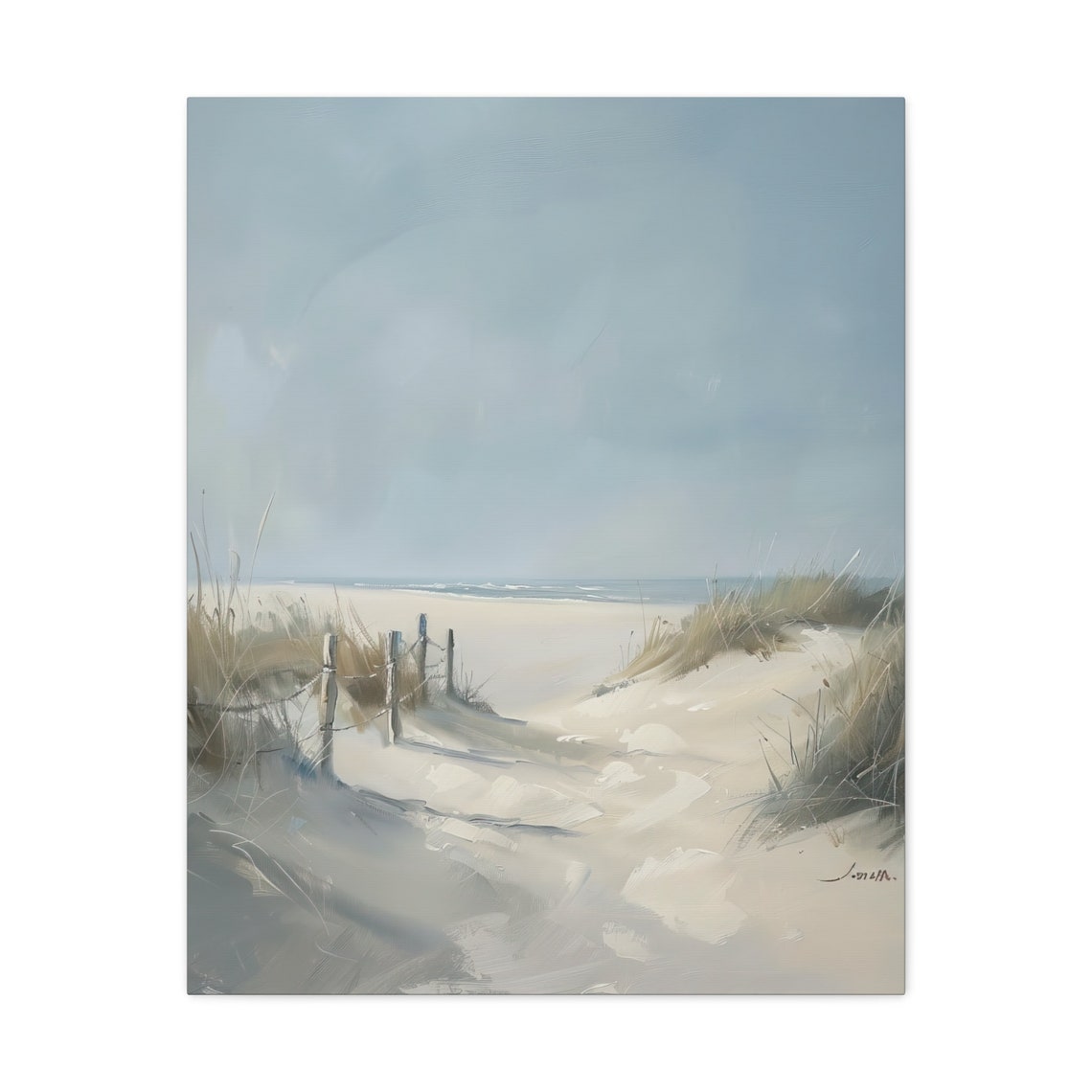 Minimalist Sand Dune Path to Beach Soft Neutral Coastal Poster - Image 4