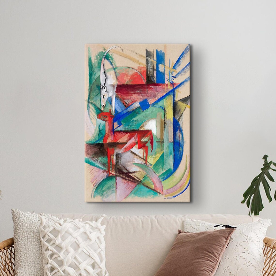 Franz Marc Colorful Abstract Animals Red Horse Cubist Style Poster