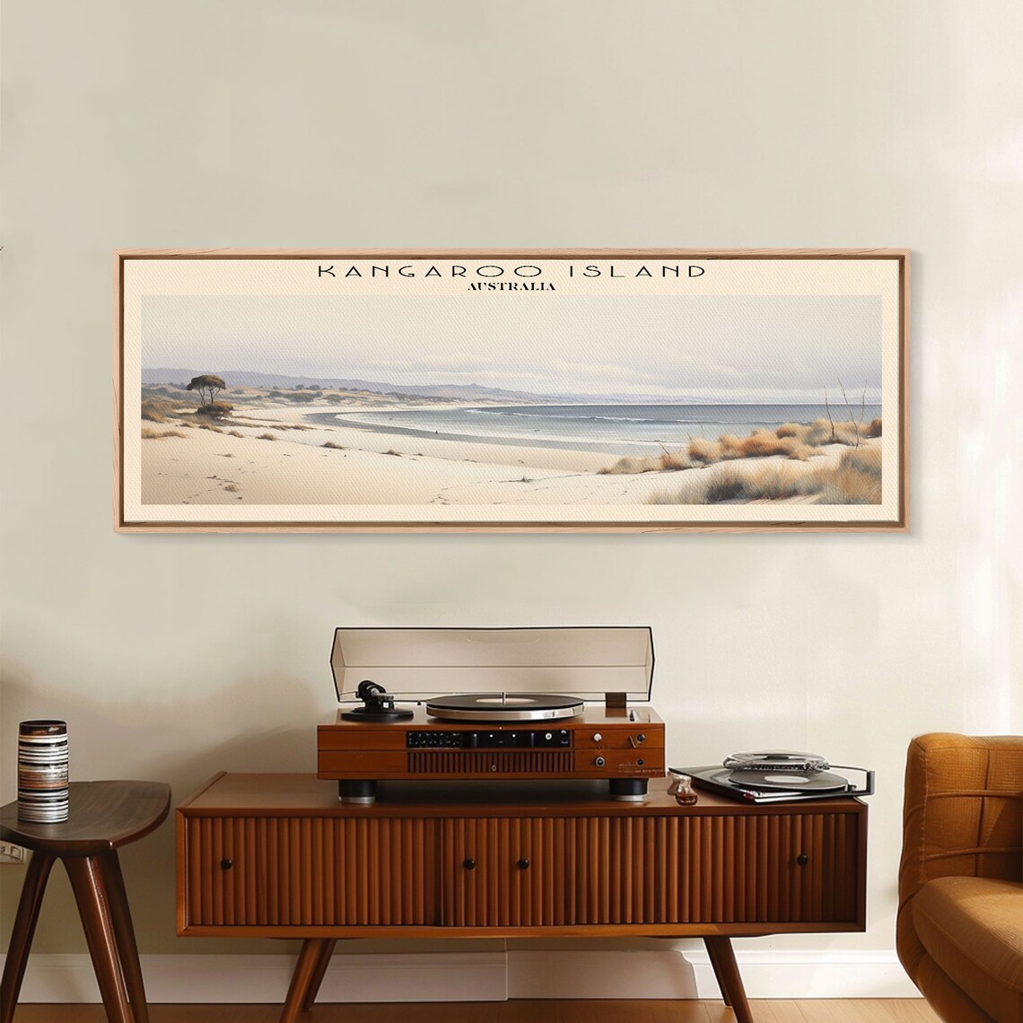 Kangaroo Island Australia Panoramic Beach Dune Watercolor Travel Poster - Image 4