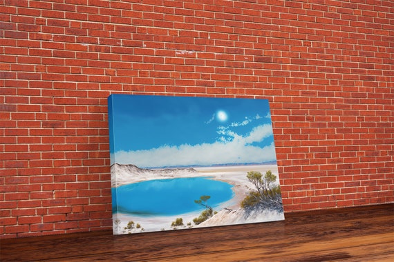The Blue Lagoon Tropical Wall Art Beach Ocean Art Framed Print Colorful Beach House Decor Above Sofa Art