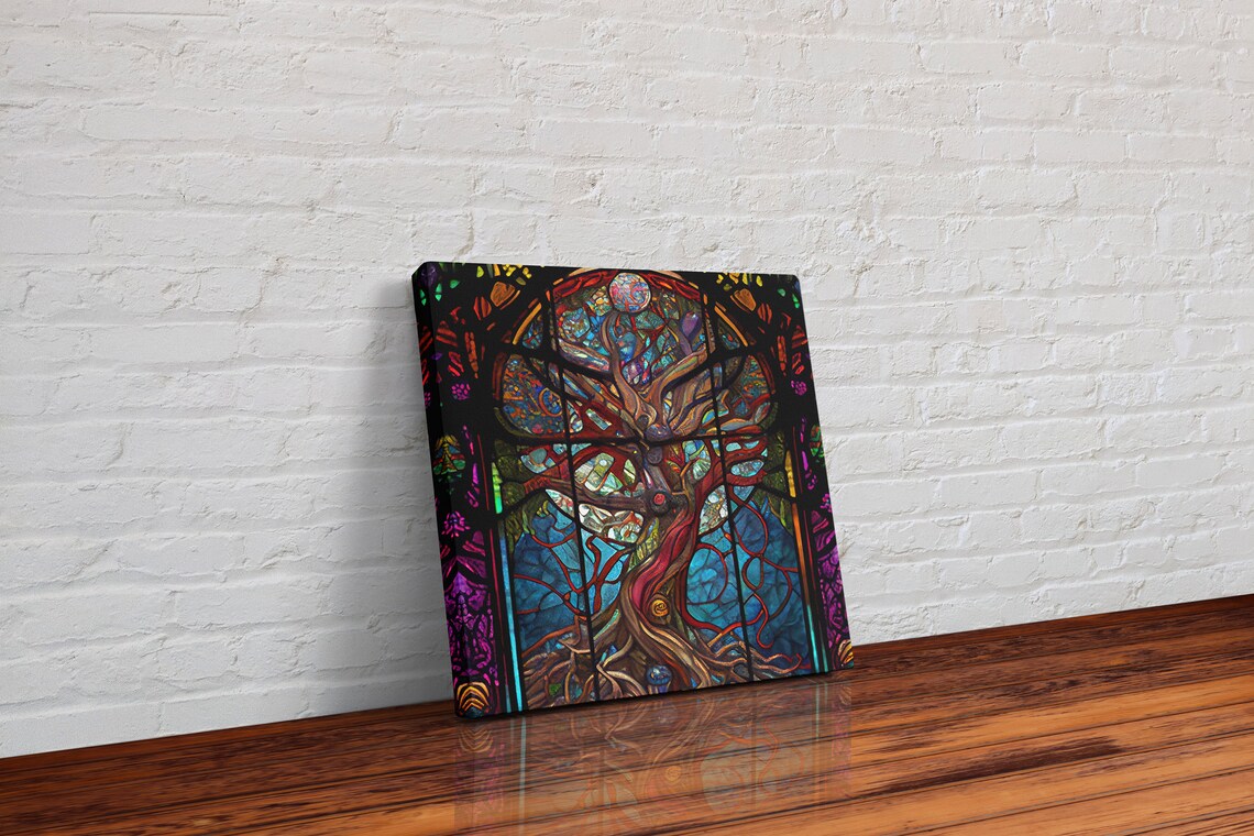 Stained Glass Tree Of Life Art Print, Forest Decor - Image 3