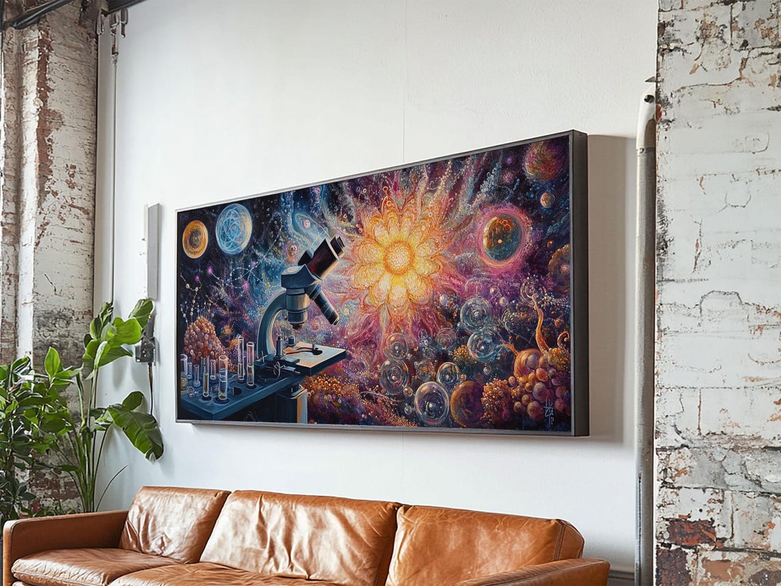 Cosmic Microscope Galaxy Science Lab Neon Space Wall Art Print Poster - Image 6