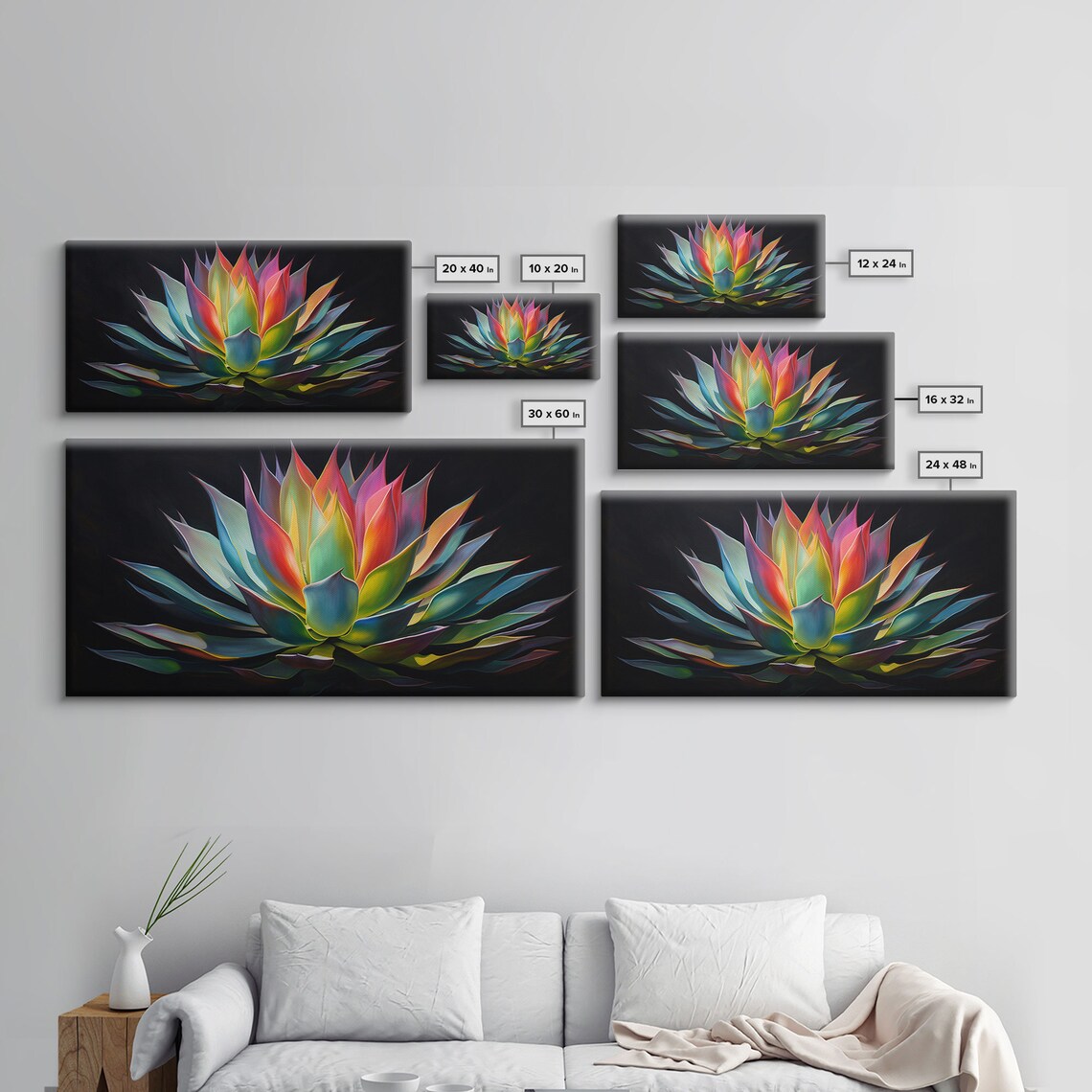 Rainbow Agave Art Print, Modern Southwest Decor - Image 2