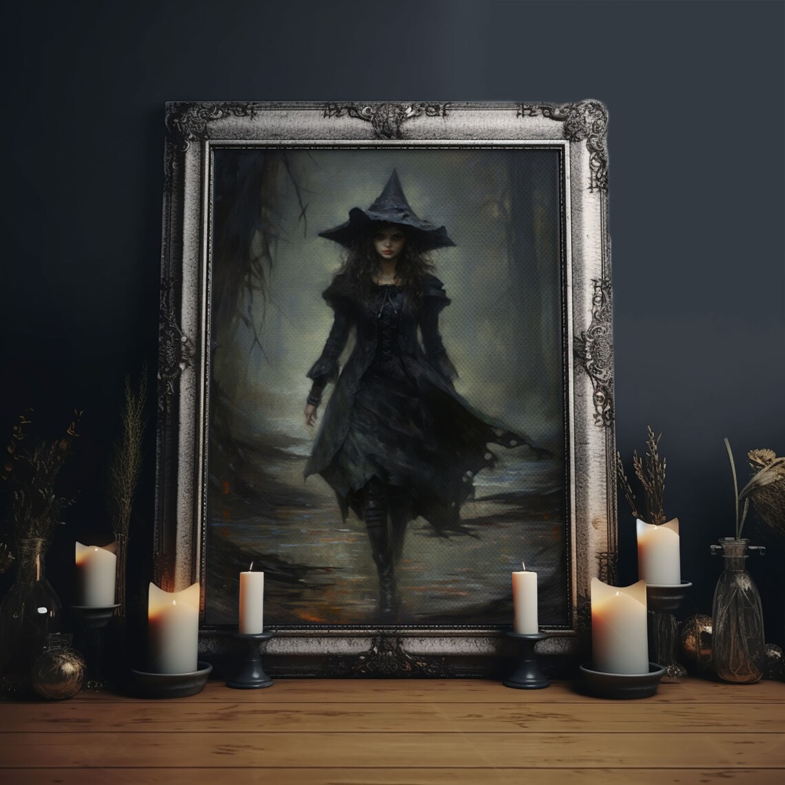 Halloween Witch Retro Gothic Victorian Art Print - Image 6