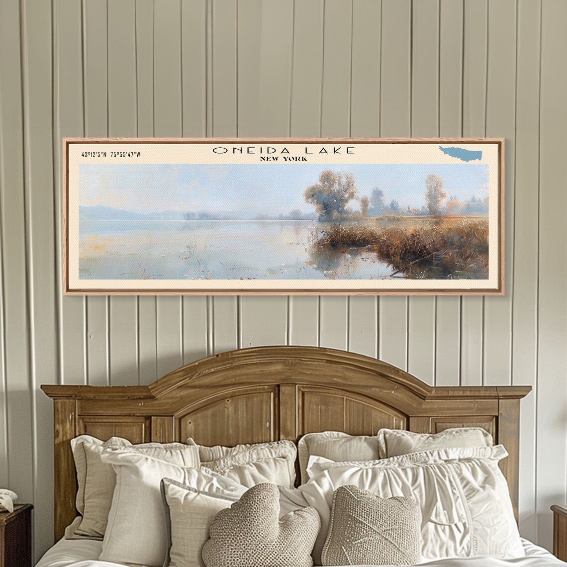 Oneida Lake Travel Poster, Lake House Landscape