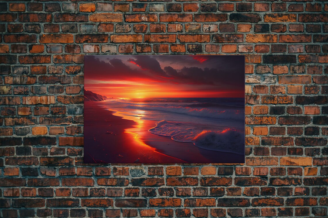 High Tide Rolling In At Sunset, Beach Art