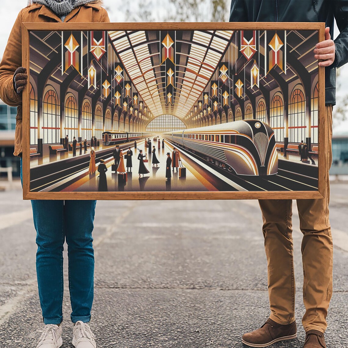 Art Deco Train Station Retro Subway Art Print for Him - Image 3