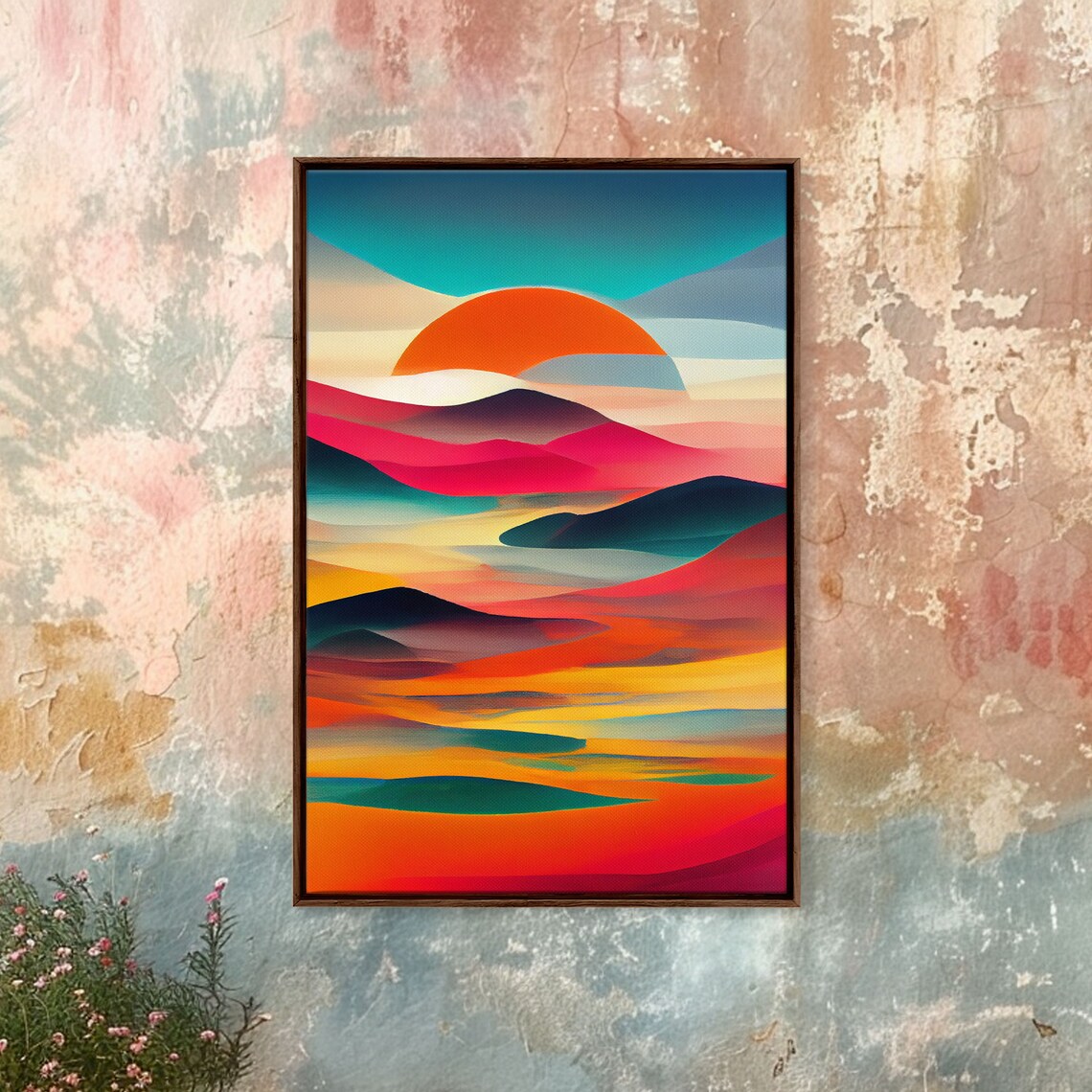 Midcentury Clouds and Sunrise Retro Style Art Print - Image 6