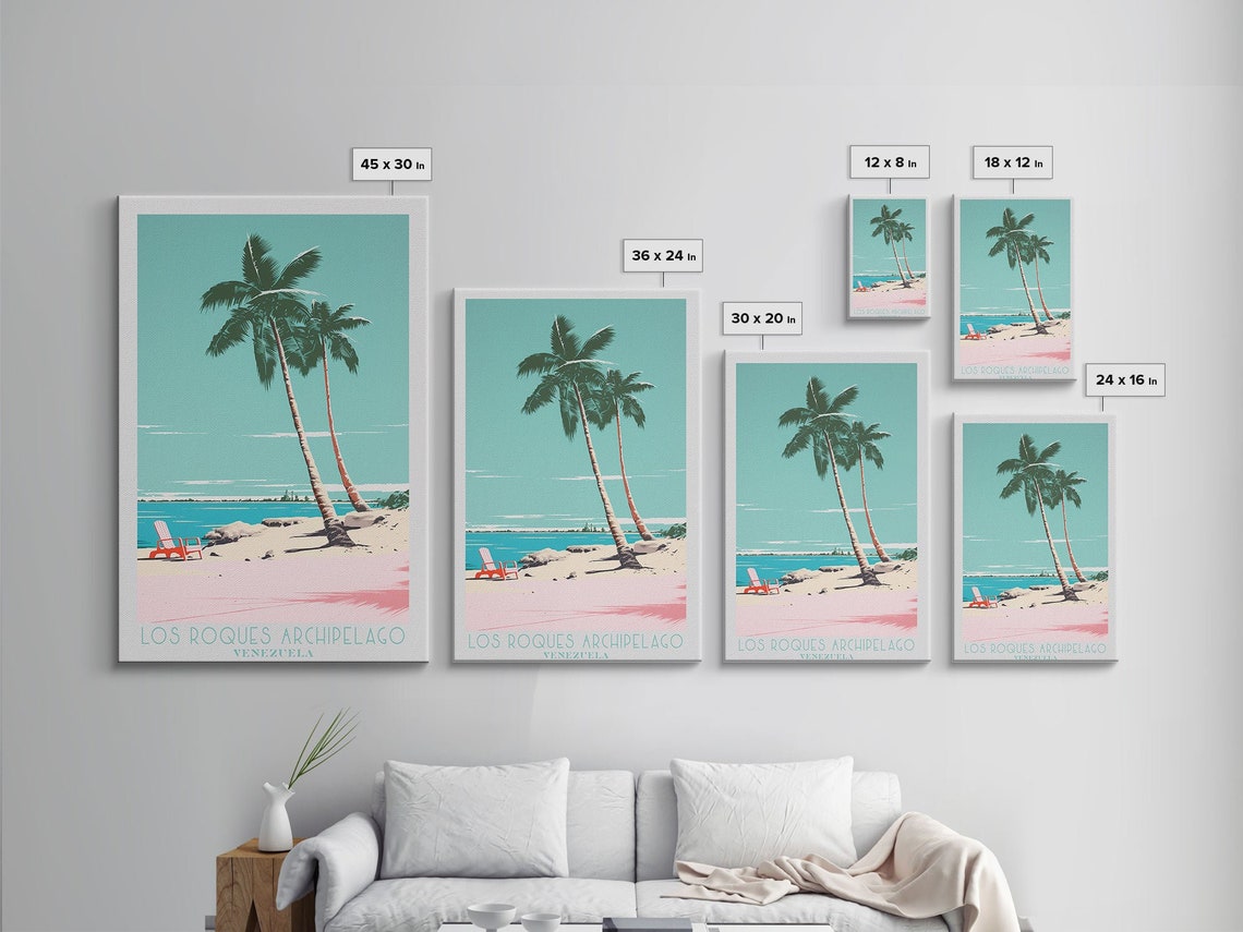 Los Roques Archipelago Venezuela Palm Beach Turquoise Sea Poster - Image 2