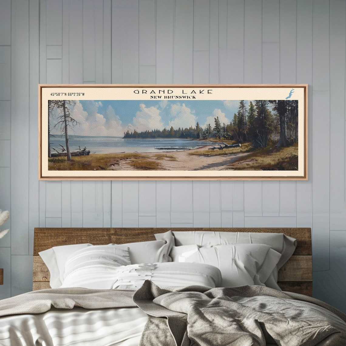 Grand Lake New Brunswick Sunny Sandy Shore Forest Cove Poster - Image 4
