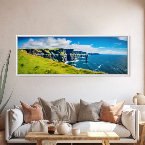 Panoramic Of The Cliffs Of Moher Ireland Extra Large Wall Art Panoramic Wall Art Panoramic Print Landscape Photography Landscape Print