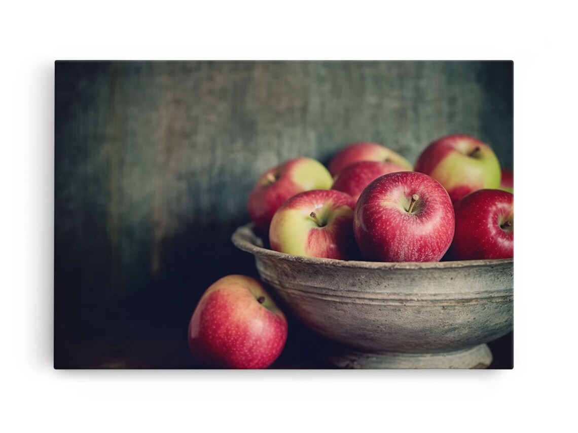 Apples in a Rustic Bowl, Farmhouse Kitchen Art Print - Image 6