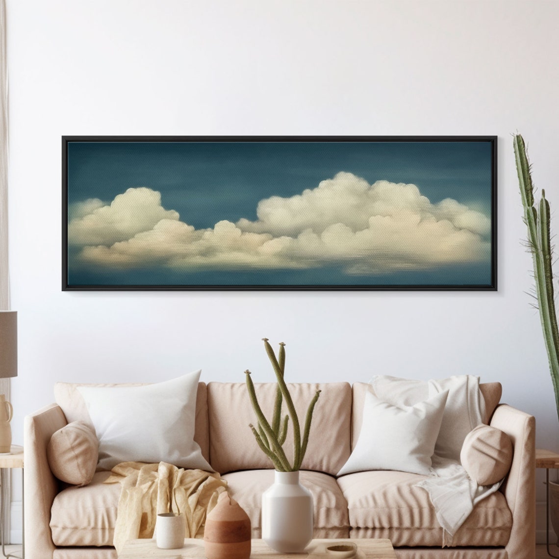 A Cloudy Day Wide Format Clouds Wall Art Panoramic Print Framed Print Panoramic Framed Cloudy Art Print